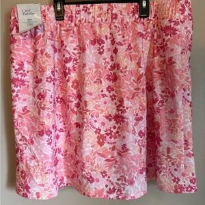 Croft & Barrow Pink and White Floral Mini Skirt